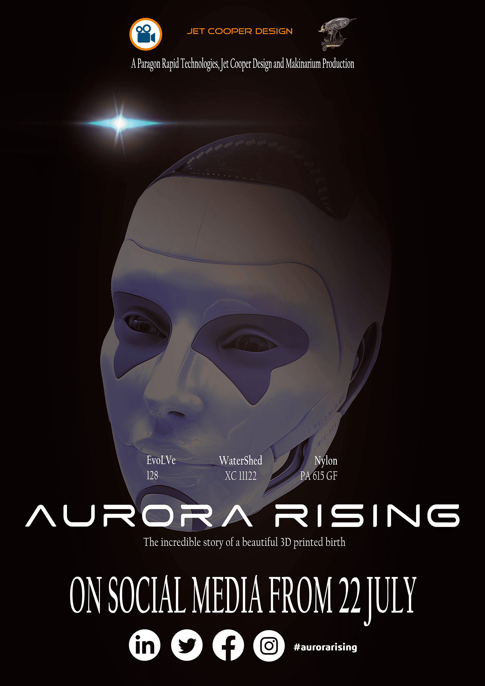 20210721 Aurora Rising Poster – The incredible story of a 3d printed birth-01 SM Version